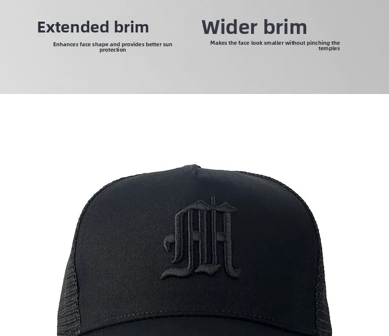 High-Crown Baseball Cap Men's Summer Faion Brand Face Slimming Hard-Top Wide-Eyelid Sun Protection Youth All Seasons Cotton...