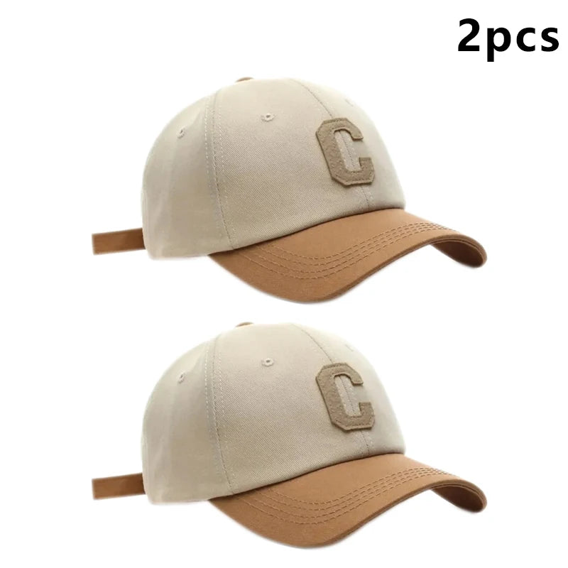 Baseball Cap for Women and Men Hat Fashion Letter C Patch Hat Summer Sun Visors Caps Color Block Design for Casual Wear
