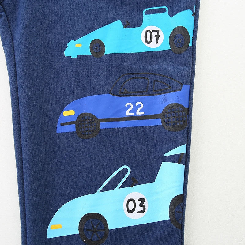 Boys' Trousers Autumn New Pure Cotton Car Printing Children's Trousers Casual Boys' Clothing.