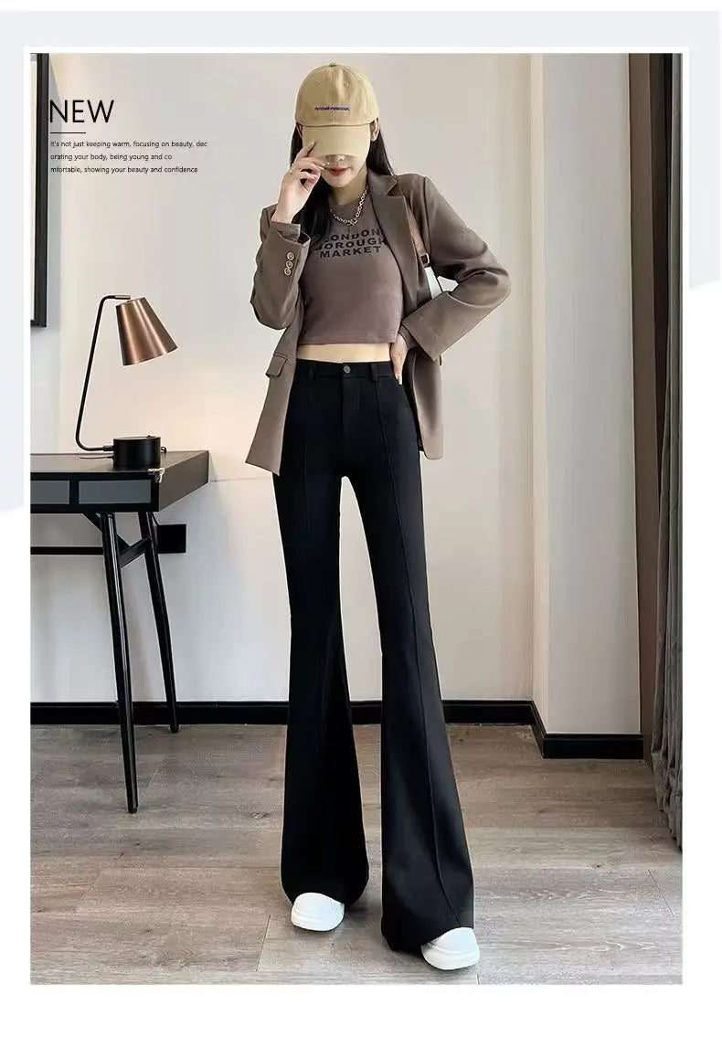 Elegant Flared Trousers for Women Spring, Summer, and Autumn