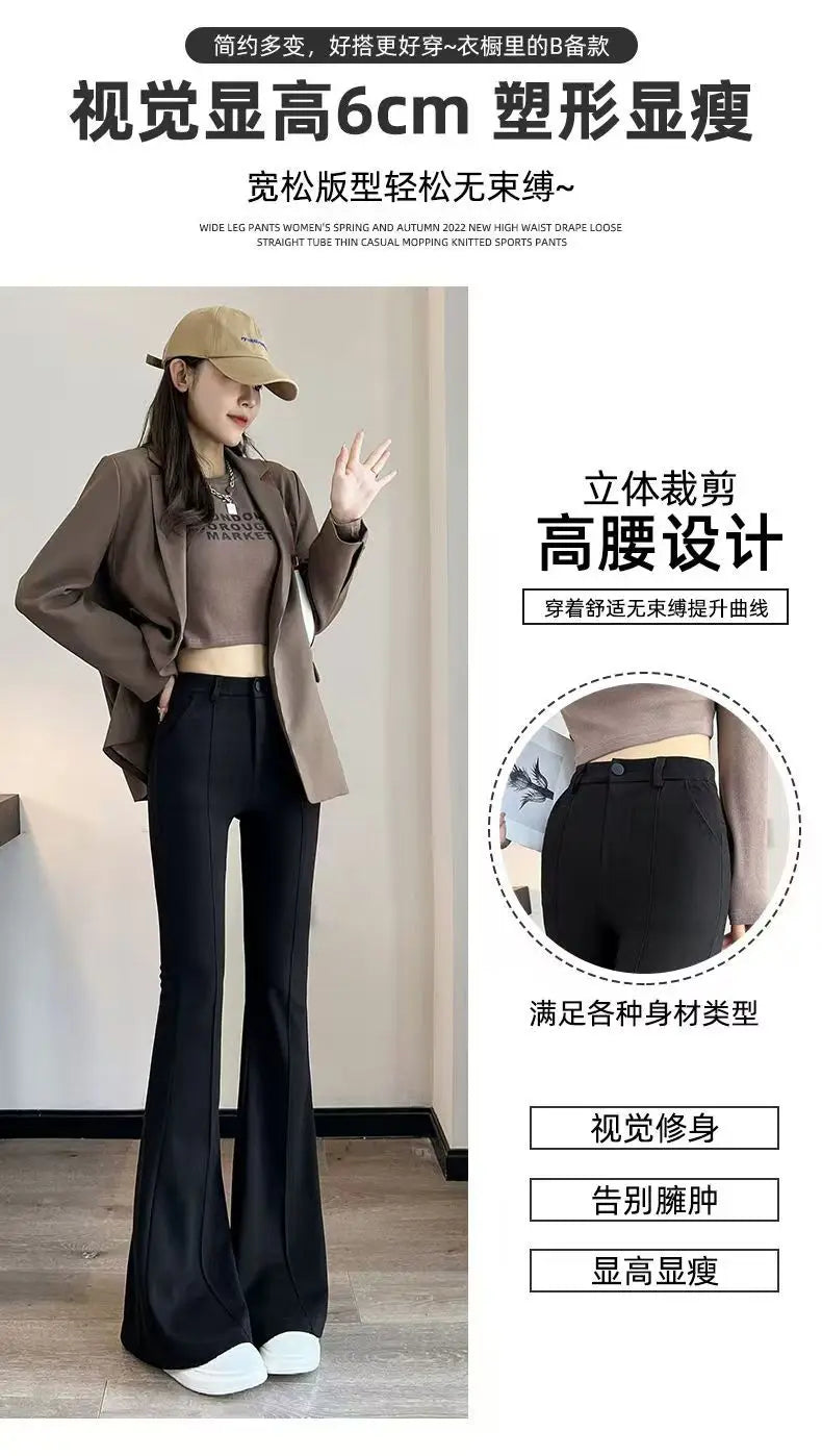 Elegant Flared Trousers for Women Spring, Summer, and Autumn
