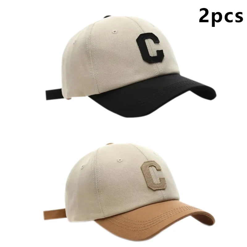 Baseball Cap for Women and Men Hat Fashion Letter C Patch Hat Summer Sun Visors Caps Color Block Design for Casual Wear