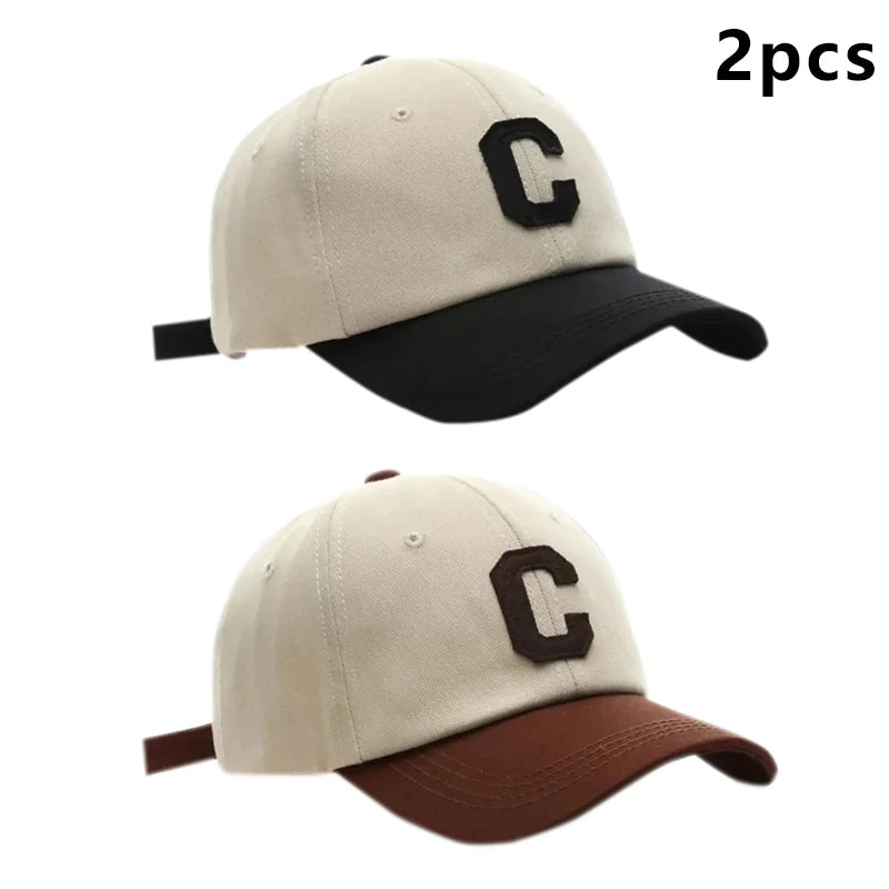 Baseball Cap for Women and Men Hat Fashion Letter C Patch Hat Summer Sun Visors Caps Color Block Design for Casual Wear
