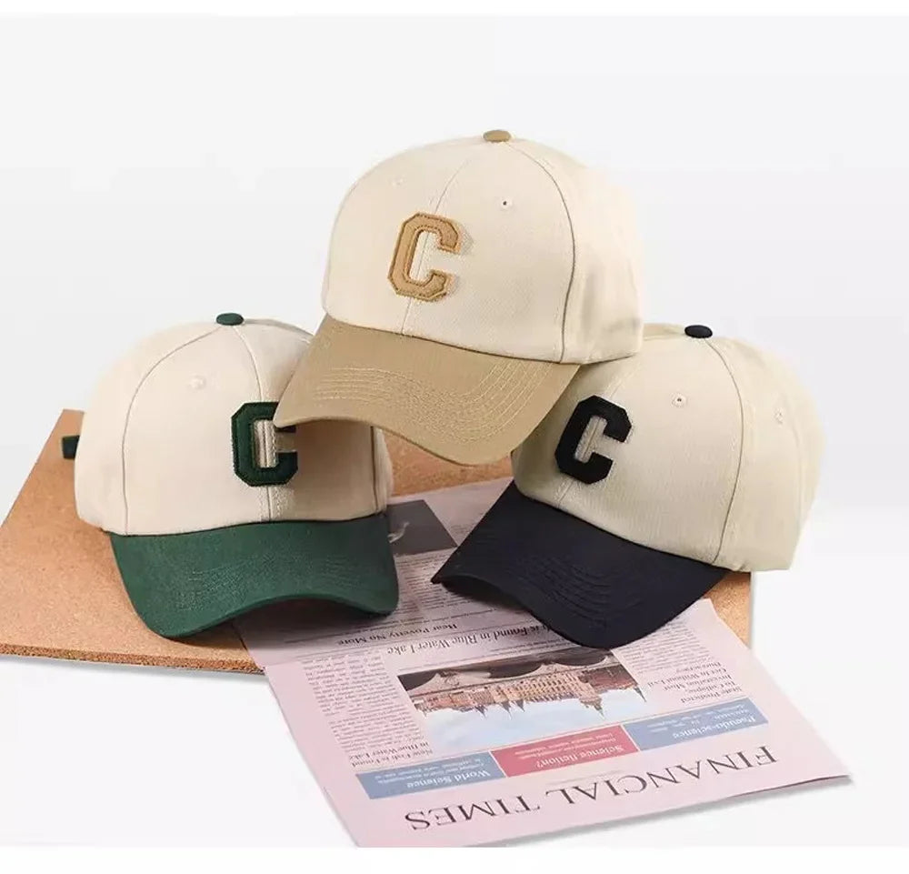 Baseball Cap for Women and Men Hat Fashion Letter C Patch Hat Summer Sun Visors Caps Color Block Design for Casual Wear
