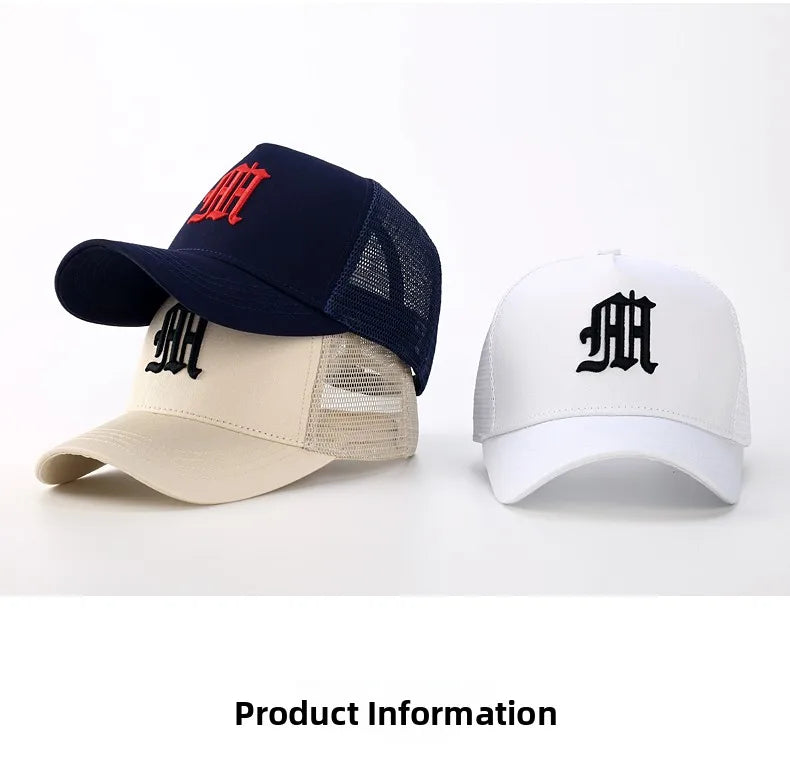 High-Crown Baseball Cap Men's Summer Faion Brand Face Slimming Hard-Top Wide-Eyelid Sun Protection Youth All Seasons Cotton...