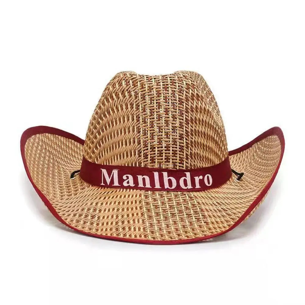 Fashion Visor Cap Men Straw Hat Sunscreen Letter Man Sun Hat Weave Sun Cap Sun Visor Fedoras Woman/Female