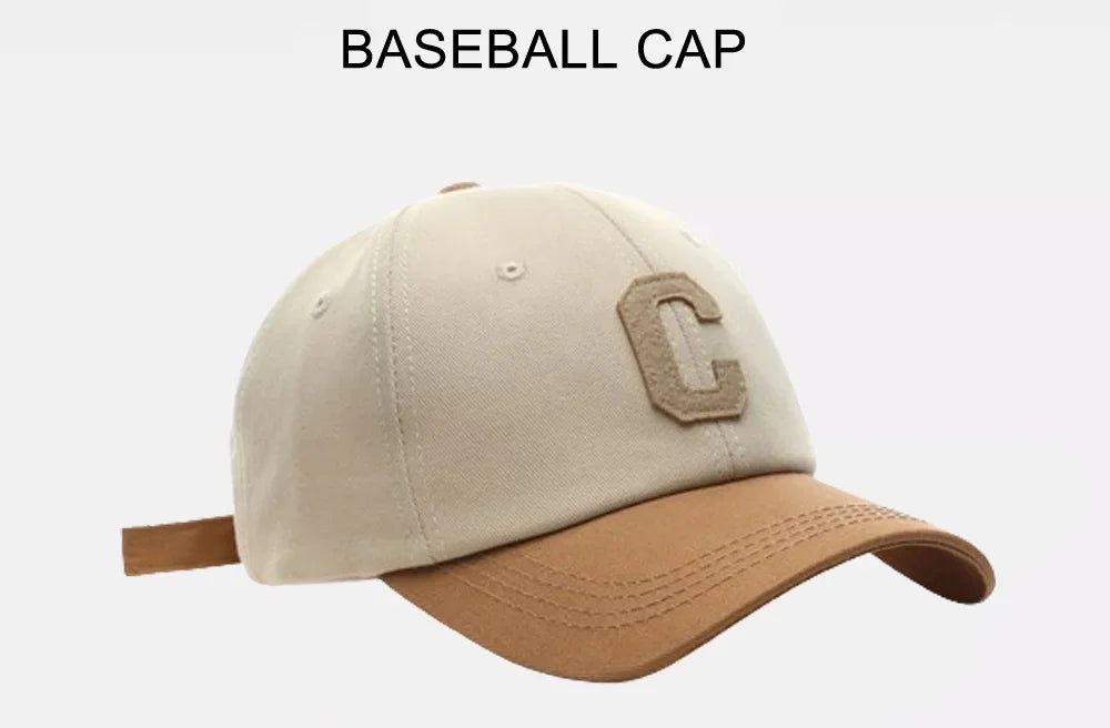 Baseball Cap for Women and Men Hat Fashion Letter C Patch Hat Summer Sun Visors Caps Color Block Design for Casual Wear