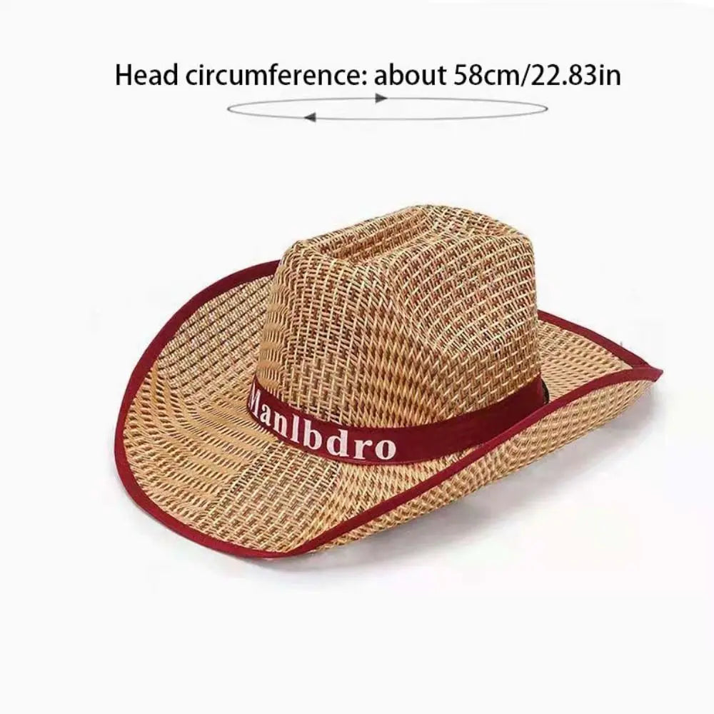 Fashion Visor Cap Men Straw Hat Sunscreen Letter Man Sun Hat Weave Sun Cap Sun Visor Fedoras Woman/Female