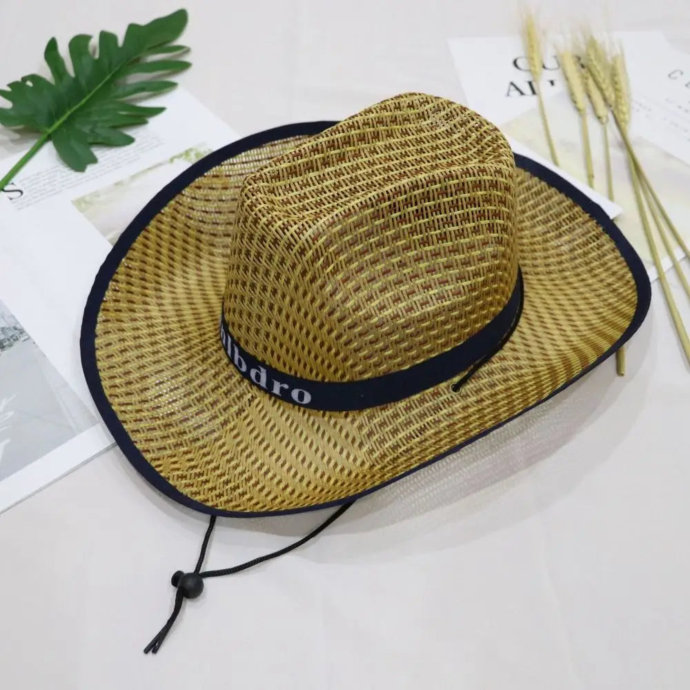 Fashion Visor Cap Men Straw Hat Sunscreen Letter Man Sun Hat Weave Sun Cap Sun Visor Fedoras Woman/Female