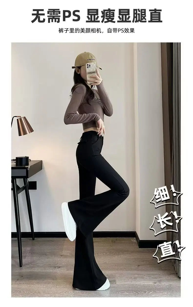 Elegant Flared Trousers for Women Spring, Summer, and Autumn