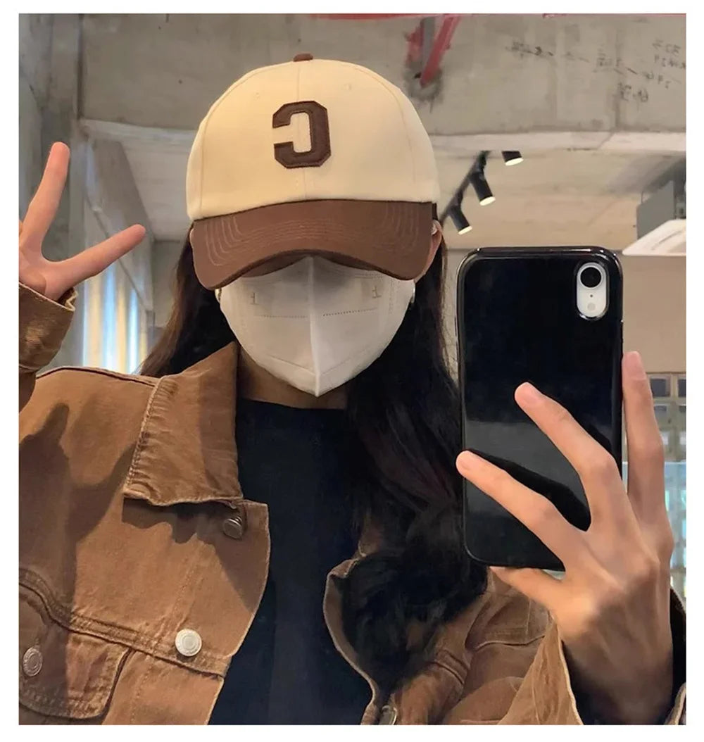 Baseball Cap for Women and Men Hat Fashion Letter C Patch Hat Summer Sun Visors Caps Color Block Design for Casual Wear