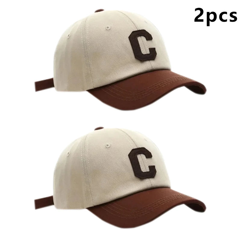 Baseball Cap for Women and Men Hat Fashion Letter C Patch Hat Summer Sun Visors Caps Color Block Design for Casual Wear