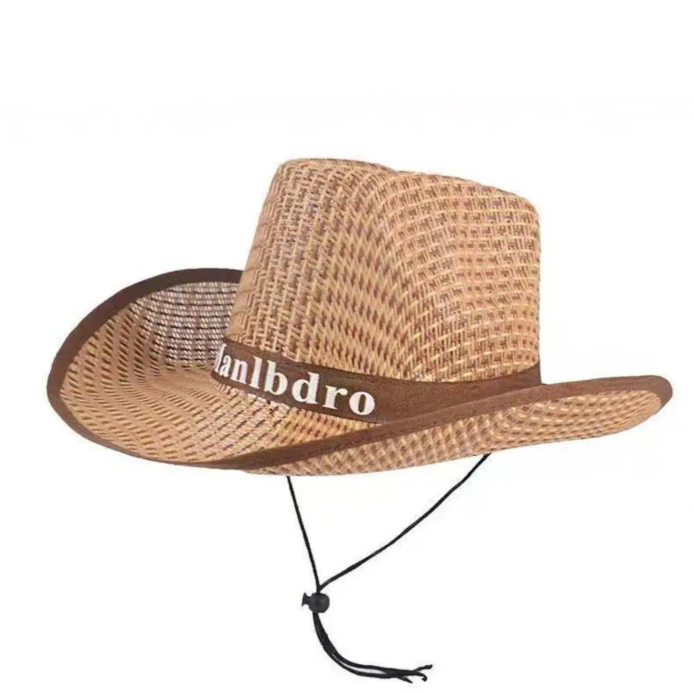 Fashion Visor Cap Men Straw Hat Sunscreen Letter Man Sun Hat Weave Sun Cap Sun Visor Fedoras Woman/Female