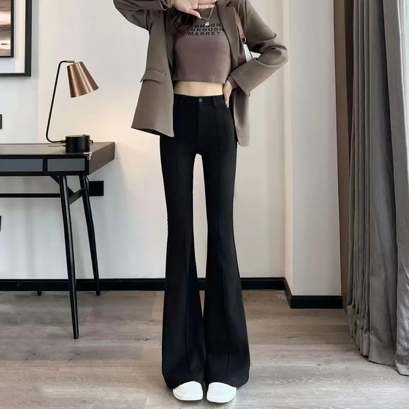 Elegant Flared Trousers for Women Spring, Summer, and Autumn